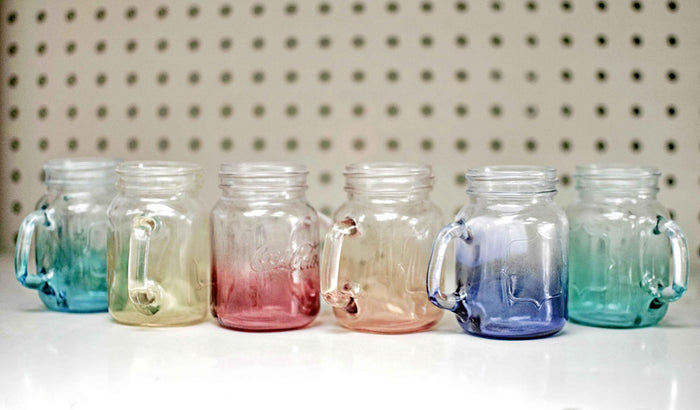 SHOT GLASSES MASON JARS 6PC MULTI COLOUR - 687929650587